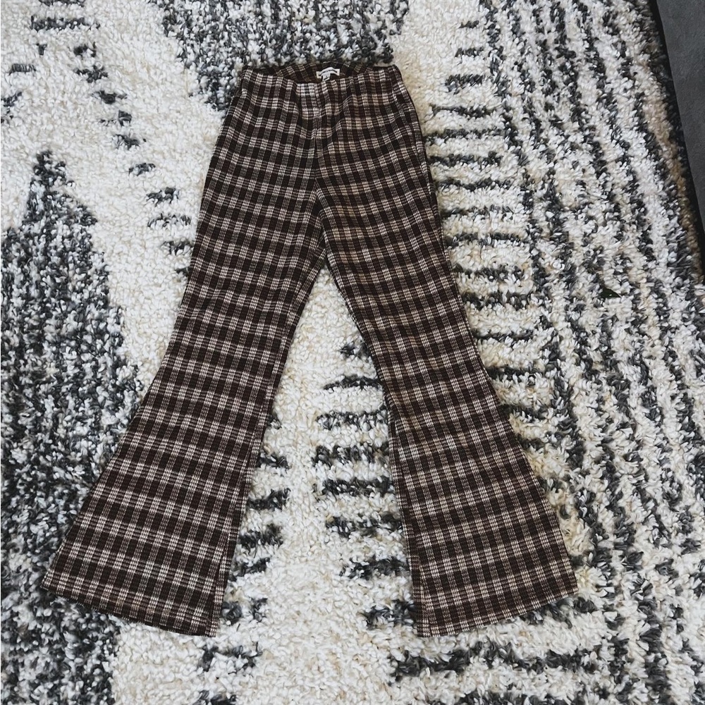 Crop Plaid Flares